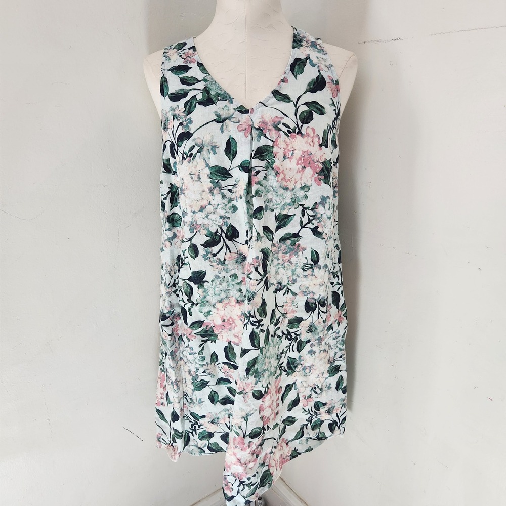 J. Jill‎ Love Linen Floral A Line Linen Dress Women's Size XS
